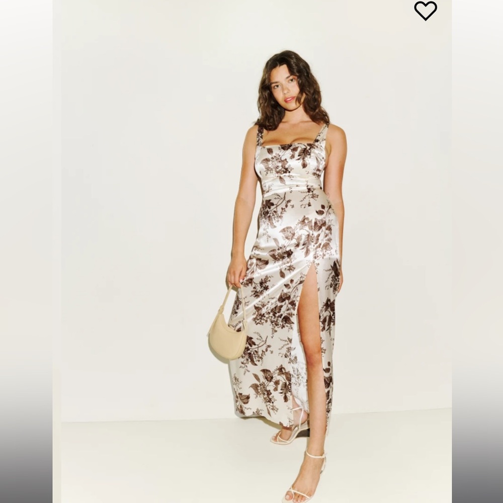 NWT reformation solay silk dress in floral print